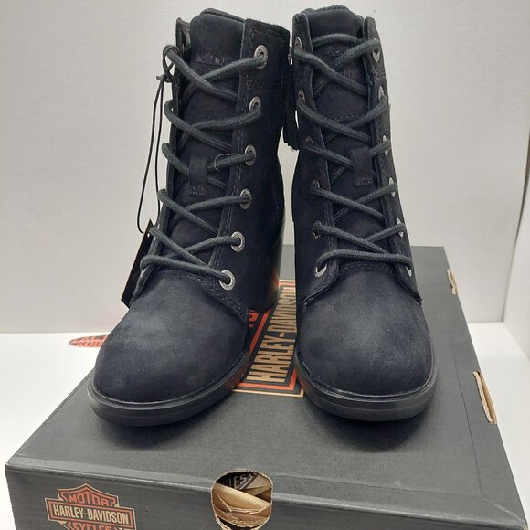 GENUINE HARLEY DAVIDSON Women's Corby Black 4.5Inch Fashion Boots D15000 - Picture 1 of 6
